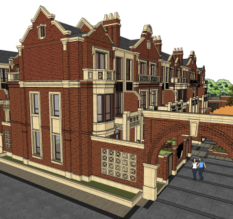 私人欧式别墅外观草图大师模型，SU模型免费下载