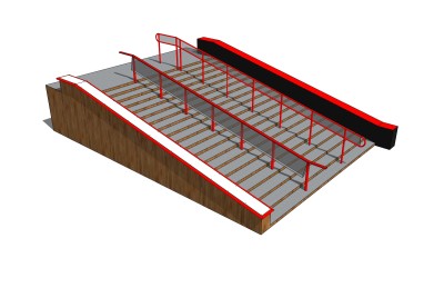 现代单跑楼梯草图大师模型，单跑楼梯sketchup模型免费下载