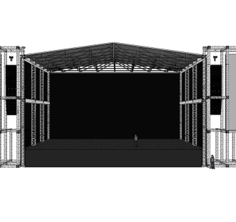 现代舞台草图大师模型，舞台SU模型下载