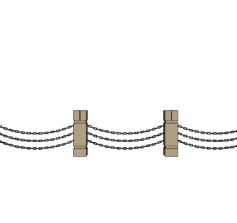 现代铁索栏杆su模型下载、铁索栏杆草图大师模型下载