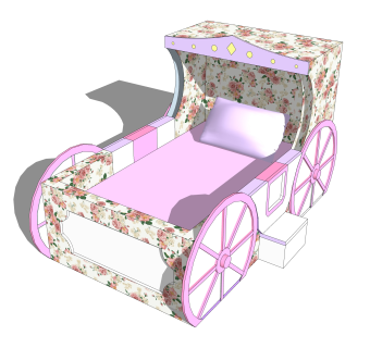 现代玩具床草图大师模型，玩具su模型下载