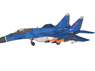 苏俄Mig-29米格-29<em>战斗</em>机 Sketchup模型，苏俄Mig-29...