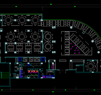 饭店施工图全套，饭店CAD平立面图下载