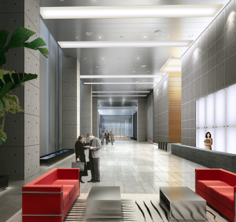 现代简约办公楼CAD施工图，办公室CAD建筑图纸下载