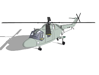 现代直升机免费su模型，直升机sketchup模型，直升机su素材下载