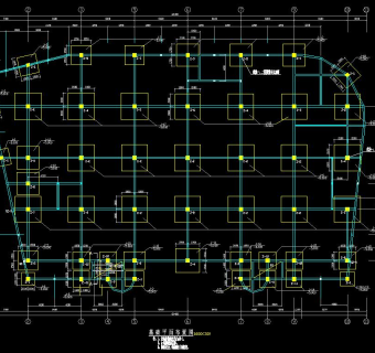 某地三层框架结构商场楼结构CAD施工图，商场楼结构设计建筑工程制图下载