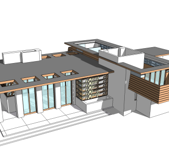 赖特作品别墅居住建筑草图大师模型下载