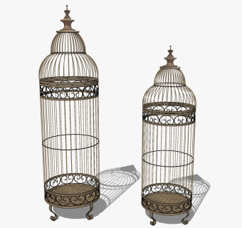  鸟笼图大师模型，鸟笼sketchup模型下载