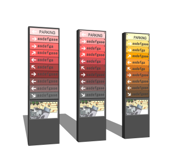 现代指示牌免费su模型，指示牌草图大师模型下载