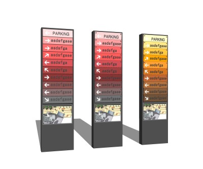 现代指示牌免费su模型，指示牌草图大师模型下载
