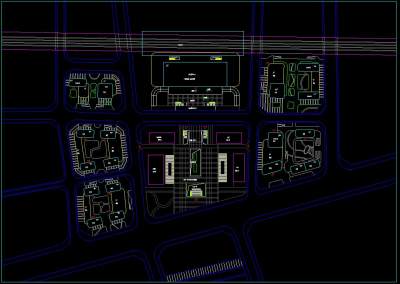 火车站景观广场总平图施工图概念方案CAD图纸