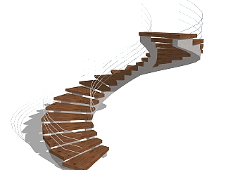 现代<em>旋转楼梯</em>草图大师模型，<em>旋转楼梯</em>SKB文件下载