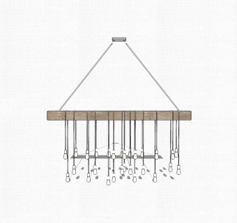 现代简约吊灯草图大师模型，吊灯sketchup模型下载