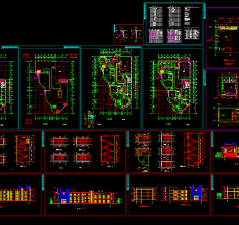 全套幼儿园建筑施工图，幼儿园CAD图纸下载