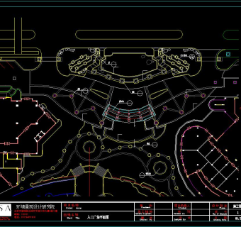 入口景观规划设计，入口景观CAD施工方案