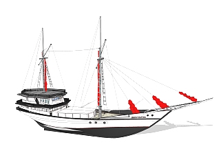 现代<em>大型</em>渔船skb文件，货船草图大师模型下载