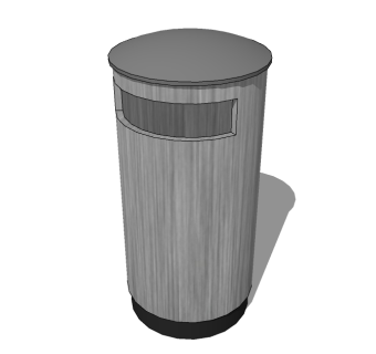 现代简约垃圾桶草图大师模型，垃圾桶SU模型下载