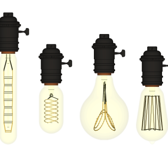 现代灯泡系列草图大师模型，灯泡系列sketchup模型免费下载