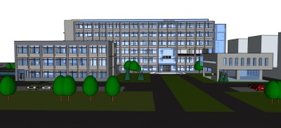 现代医院住院部草图大师模型，医院su模型下载