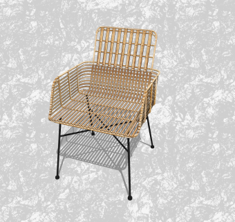 现代时尚镂空背靠椅su模型，休闲椅草图大师模型下载