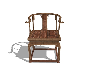 中式精品单椅草图大师模型，单椅sketchup模型下载