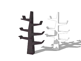 现代树形书柜草图大师模型，书柜sketchup模型