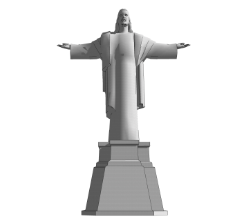 耶稣基督雕塑su模型,摆件草图大师模型下载