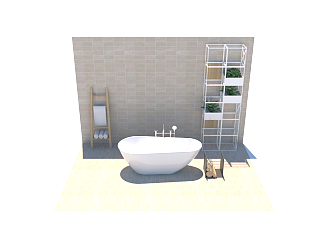 现代浴缸浴室家具组合草图大师模型，浴缸浴室家具组合sketchup模型下载