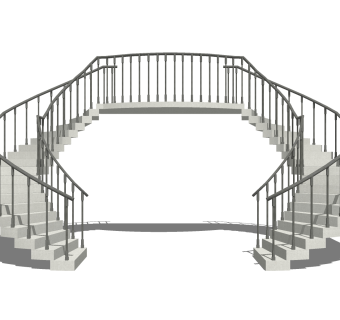 现代楼梯草图大师模型，楼梯sketchup模型下载