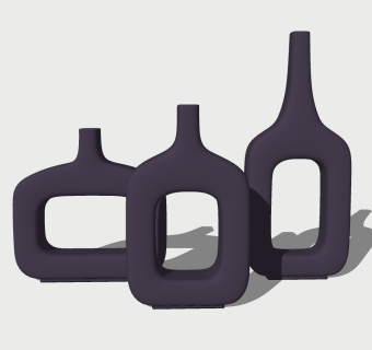  现代花瓶摆件草图大师模型，花瓶摆件sketchup模型下载