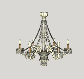 现代吊灯skp模型，吊灯草图大师模型下载