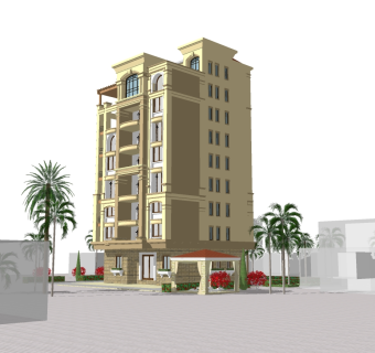 欧式公寓草图大师模型，公寓su模型下载