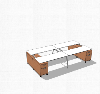 现代办公桌sketchup模型，办公桌su模型下载