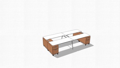 现代办公桌sketchup模型，办公桌su模型下载