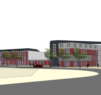 现代办公楼外观草图大师模型，办公楼外观sketchup模型免费下载