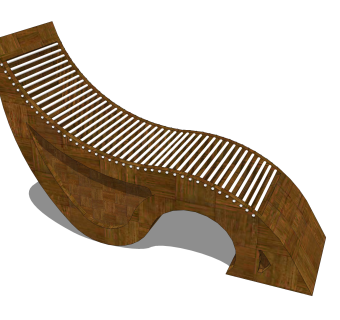 现代躺椅su模型，椅子草图大师模型下载