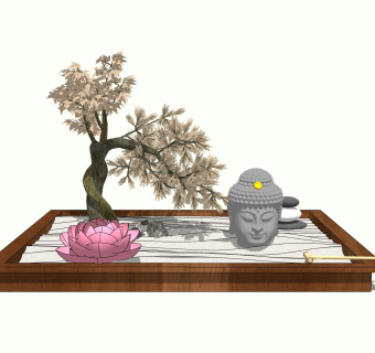  现代创意精品摆件草图大师模型，精品摆件SU模型下载