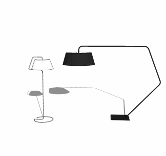 北欧落地灯sketchup模型，落地灯草图大师模型下载