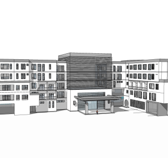 新中式售楼处建筑方案草图大师模型，售楼部建筑沙盘sketchup模型免费下载