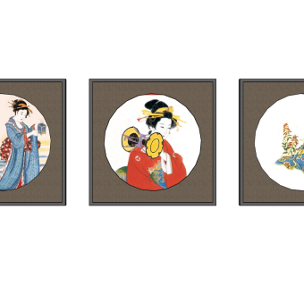 日式装饰sketchup模型下载，屏风skb模型分享