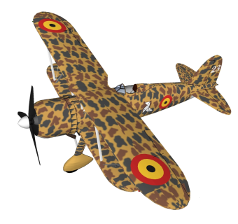 意大利菲亚特CR-42鹰战斗机草图大师模型，战斗机SU模型下载