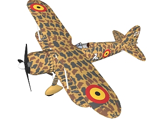 意大利菲亚特CR-42鹰战斗机草图大师模型，战斗机SU模型下载