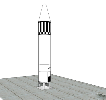 现代火箭草图大师模型，火箭sketchup模型免费下载