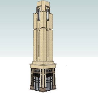 新古典景观塔草图大师模型，景观塔sketchup模型skp文件下载