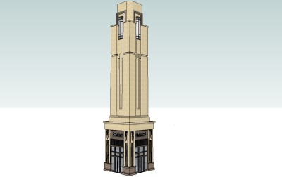 新古典景观塔草图大师模型，景观塔sketchup模型skp文件下载