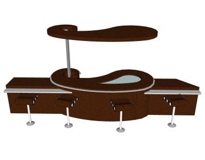 现代吧台草图大师模型，吧台sketchup模型下载