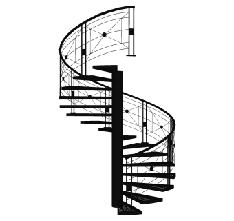 现代钢结构螺旋楼梯草图大师模型，钢结构螺旋楼梯sketchup模型免费下载