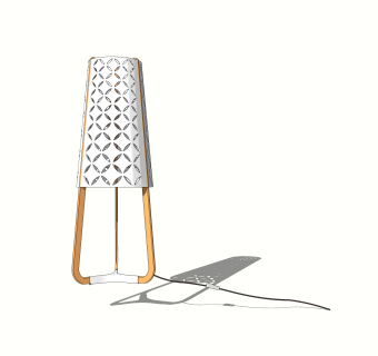 现代简约时尚落地灯su模型，落地灯草图大师模型下载