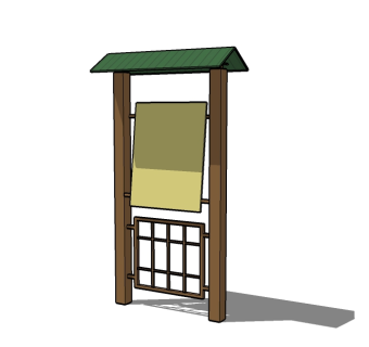 现代导视牌sketchup模型下载，指示牌skb模型分享
