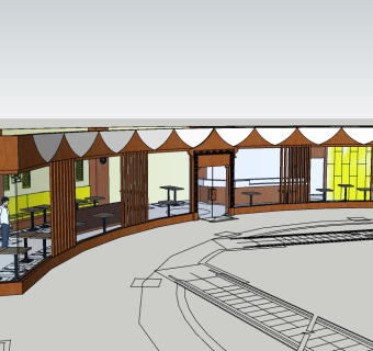 日式餐厅sketchup模型，餐厅草图大师模型下载